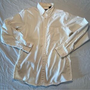 Lands’ End Pale Yellow Long Sleeve Trim Fit Button Up Shirt Men’s Size 16-35